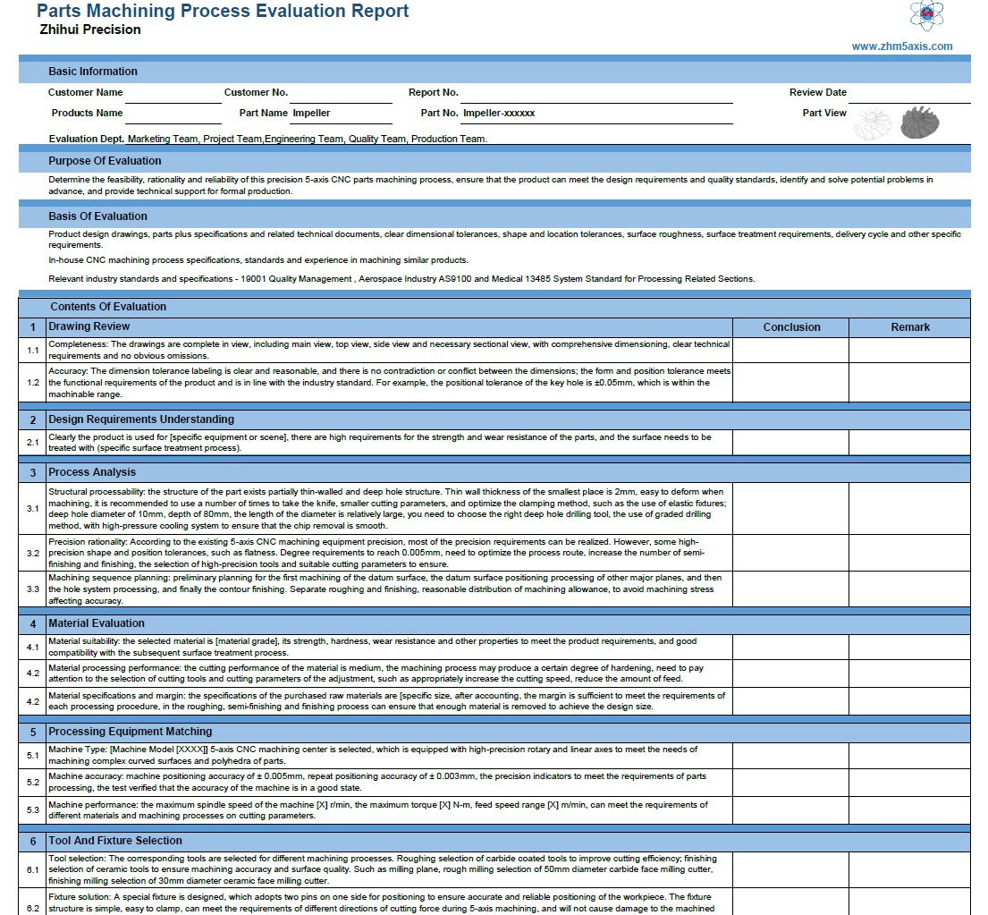 Bericht zur Bewertung des Teile bearbeitungs prozesses (PMPER)